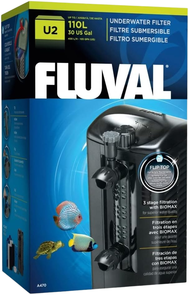 Fluval Filtre Intérieur U2 Débit Max 400 L/H pour Aquarium